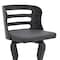 Armen Living Verne 26" Swivel Gray Faux Leather and Black Wood Bar Stool LCVRBABLGR26 - alternate 5